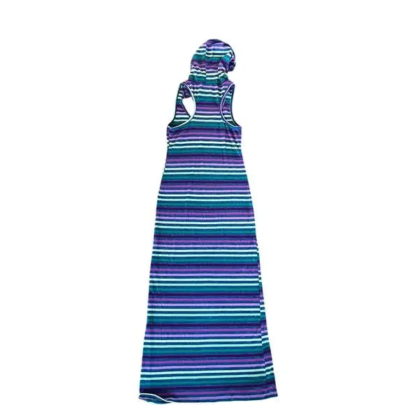 Chesley Striped Racerback Hooded Maxi Dress | M - Picture 4 of 4